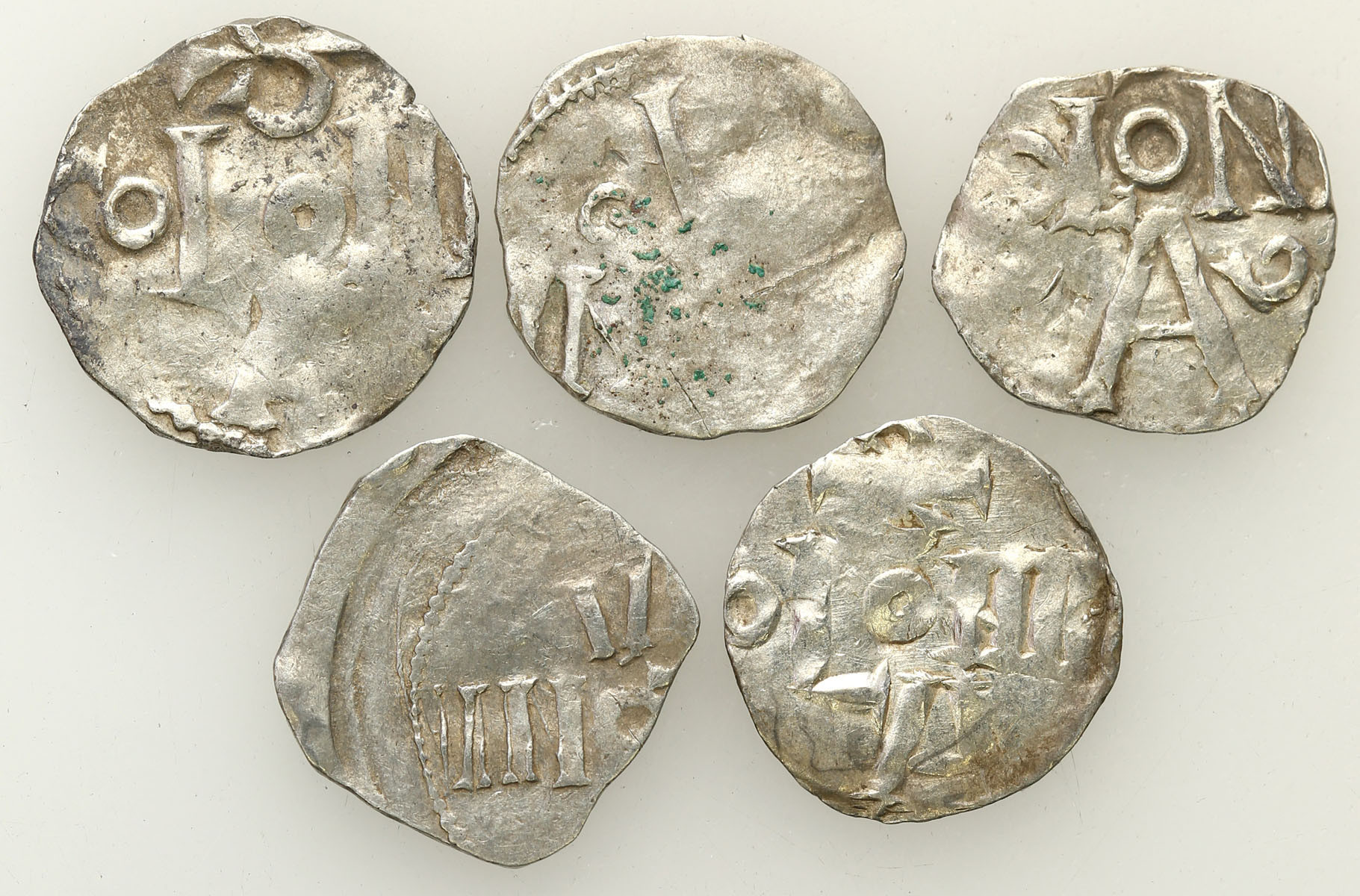 Niemcy, Kolonia. Otto III (983–1002). Denar 983-1002, zestaw 5 sztuk